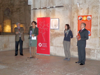 13_Discursuri inaugurale expo_Dl Pedro Inacio, director Muzeul Apei, dna Antoaneta Roman, director adj ICRL, fotografa Irina Dumitrascu, Dl Vasile Popovici, Ambasadorul Romaniei in Portugalia