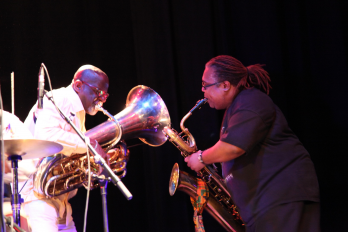 Bob Stewart (tuba) & Alex Harding (bari sax)