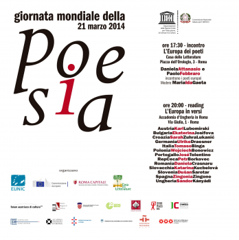 Afis Giornata Mondiale della poesia in Roma