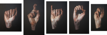 Ana Maria Micu, Spelling AXIOM, ulei pe panza, 65x205cm, 2009