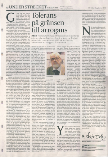 articol dedicat lui Andrei Plesu, Svenska Dagbladet, 25 septembrie 2012
