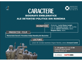 Biografii emblematice povestea Anitei Nandris din Bucovina - Dezbatere si proiectie de film in seria "Caractere"