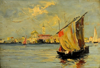 Constion (Constantin Ionescu) - Barche da pesca nella laguna di Venezia