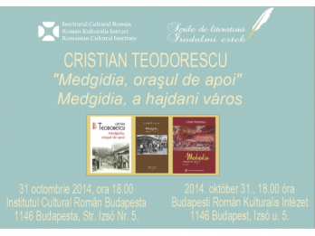 Cristian Teodorescu este invitatul Serilor de literatura la Institutul Cultural Roman Budapesta