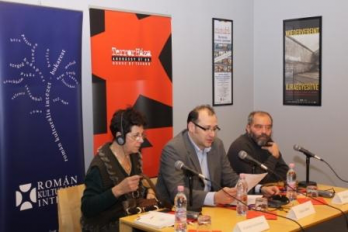 Cristina Corciovescu si Gyorgy Baron la proiectia peliculei Amintiri din Epoca de Aur I