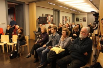 Cristina Corciovescu si Gyorgy Baron la proiectia peliculei Amintiri din Epoca de Aur I