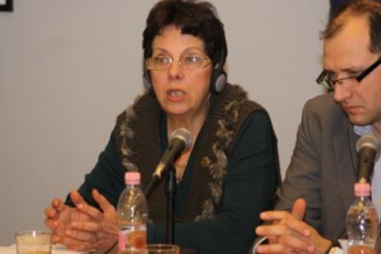 Cristina Corciovescu si Gyorgy Baron la proiectia peliculei Amintiri din Epoca de Aur I