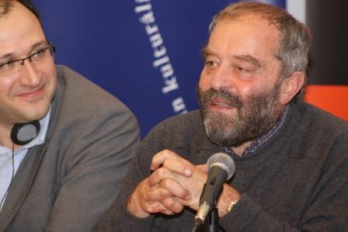 Cristina Corciovescu si Gyorgy Baron la proiectia peliculei Amintiri din Epoca de Aur I