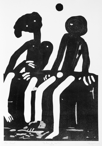 Panzariu Florin - Ponton de bon ton - linocut pe hartie