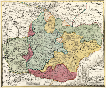 Johann Baptist Homann - Principatus Transilvaniae in quinque Nationes earumque Regiones et Comitatus