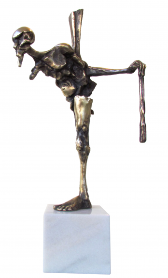 Cristian Crestincov, The Time Striken Man 2, 2014, Bronz cu marmura, 19x51x18 cm  