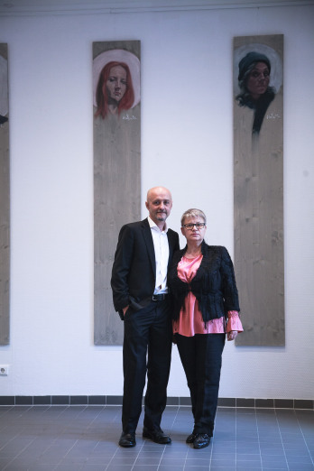 Der Kunstler Doru Nuta und die Kuratorin Cristina Simion  Foto Camil Dumitrescu