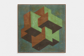 Mihai Olos Spatial Module, 1970s, oil on canvas Photo Sebastino Pellion Courtesy Plan B