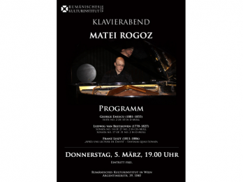 Pianistul Matei Rogoz in recital la Institutul Cultural Roman de la Viena