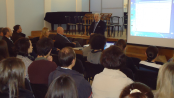 Prelegere publica sustinuta de acad Razvan Theodorescu  la Academia de Muzica, Teatru si Arte Plastice din Chisinau