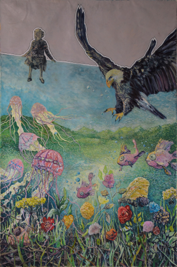 Sergiu Georgian Mazerschi, The Watcher, 2016, Ulei pe panza, 137 x 207 cm