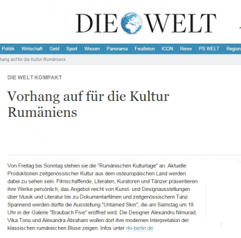 Vorhang auf fur die Kultur Rumaniens